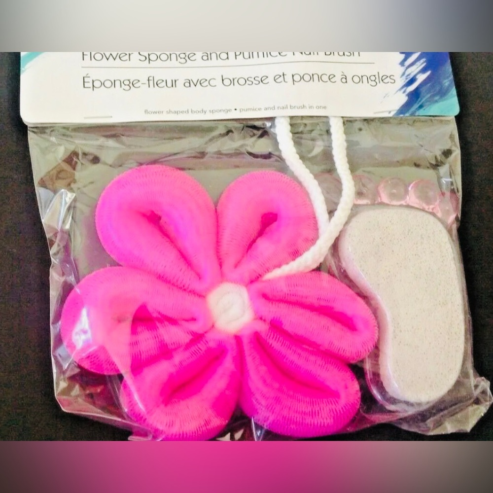 Sassy & Chic Foot Care Set Pink Sponge & Pumice Stone Nail Brush Combo New